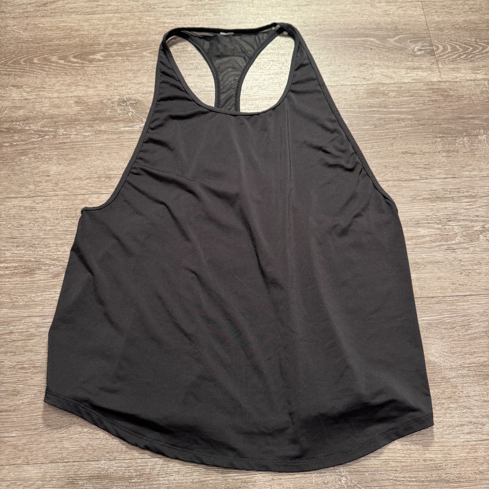 Fabletics Tank Top Womens Small Black High Neck Racerback Athletic Gym Lace‎